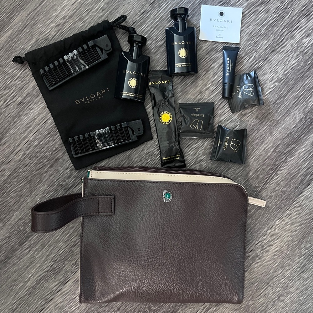 Bvlgary Airline First class Emirates toiletries